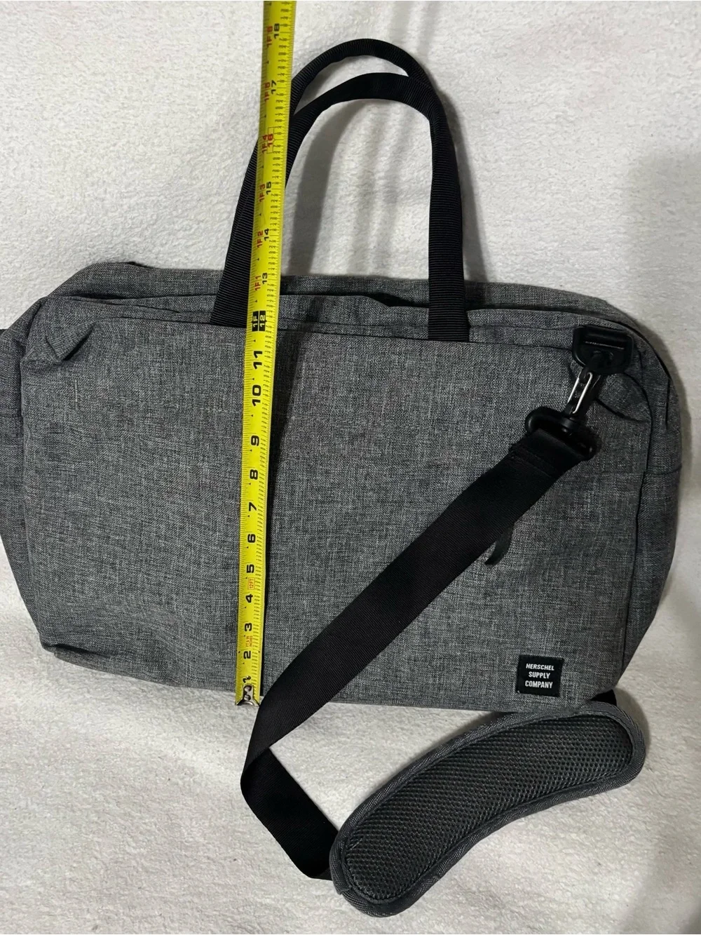 Herschel Supply Company Gray Laptop Messenger with Black Strap
